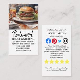 BBQ catering hog roast wedding events fundraisers Business Card