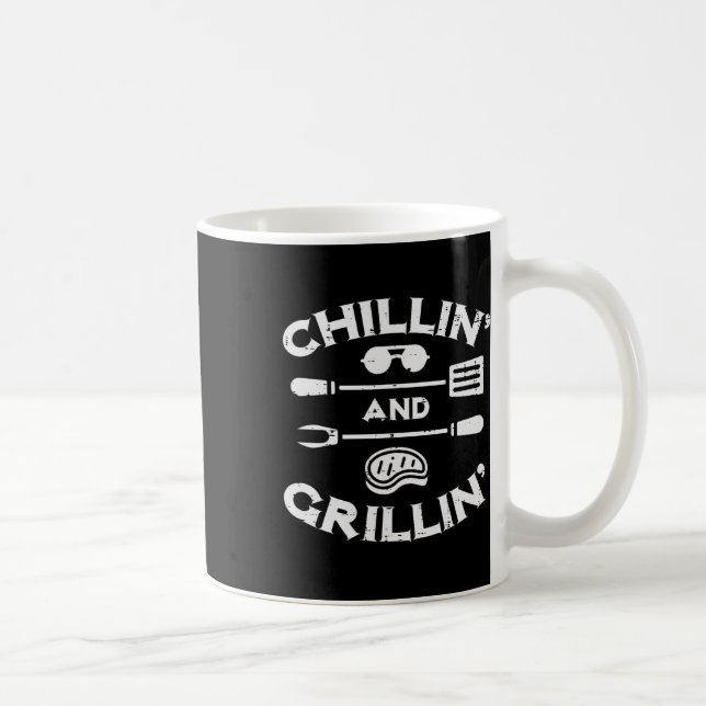 Bbq Chillin And Grillin Byrbecue Pit Men Women Kid Coffee Mug (Right)