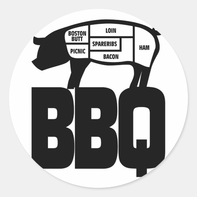 BBQ CLASSIC ROUND STICKER (Front)