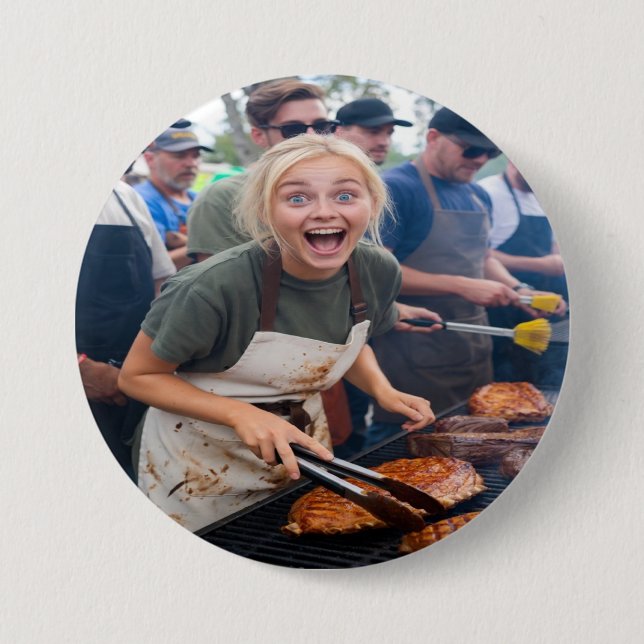BBQ Cook Off Photo Customize 7.5 Cm Round Badge (Front)