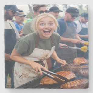 BBQ Cook Off Photo Customize Stone Coaster