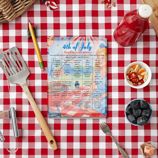 BBQ Cookout 4th of July Bingo  game card (BBQ Cookout 4th of July Bingo game card)
