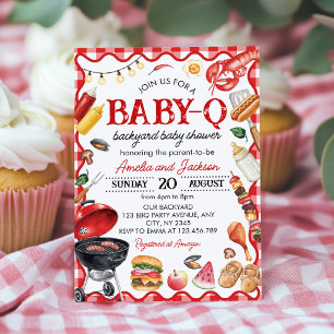 BBQ Cookout Baby Q Backyard Baby Shower Invitation