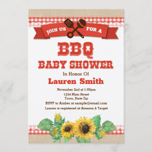 BBQ Cookout Baby Shower Invitation Card