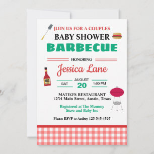 BBQ Couples Baby Shower Invitation