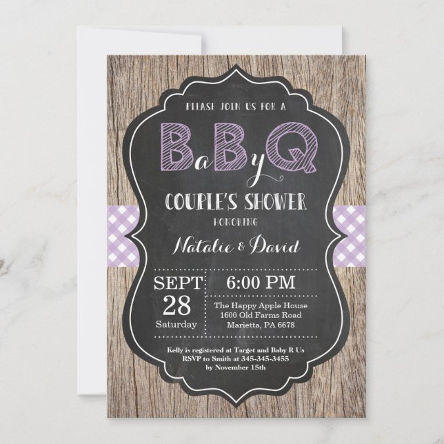 BBQ Couples Shower Invitation Baby Q Backyard Girl (Front)