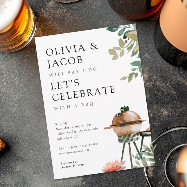 BBQ Couples Shower Let's Celebrate Invitation (Creator Uploaded)
