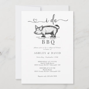 BBQ Couples Shower Rustic Rehearsal Roast Invitation