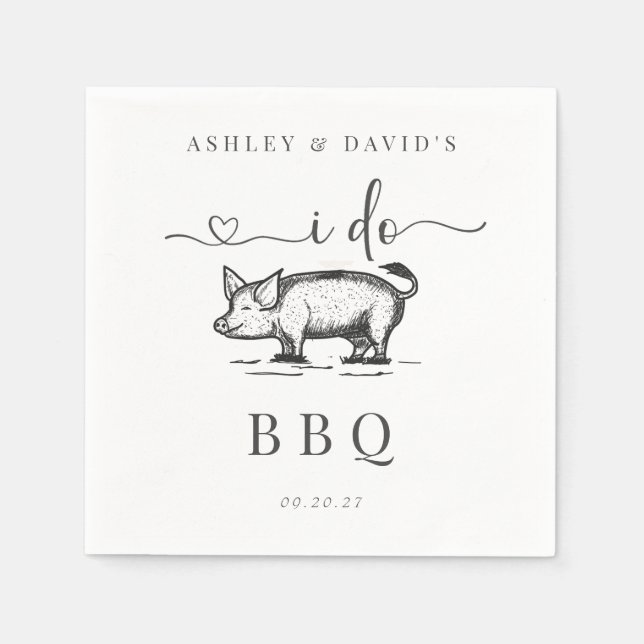 BBQ | Couples Shower | Rustic Rehearsal | Roast Napkin (Front)