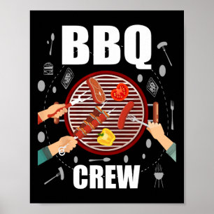 Bbq Crew Matching Family Grill Party Summer Campin Poster