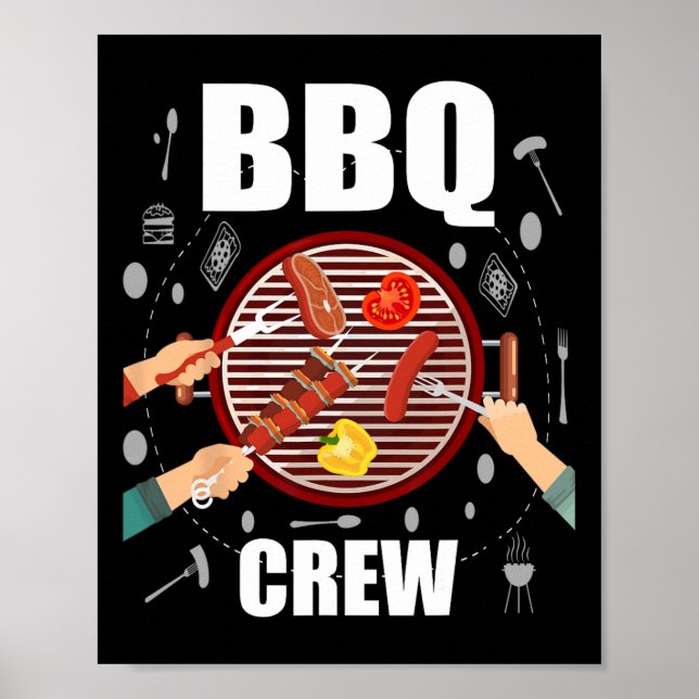 Bbq Crew Matching Family Grill Party Summer Campin Poster (Front)