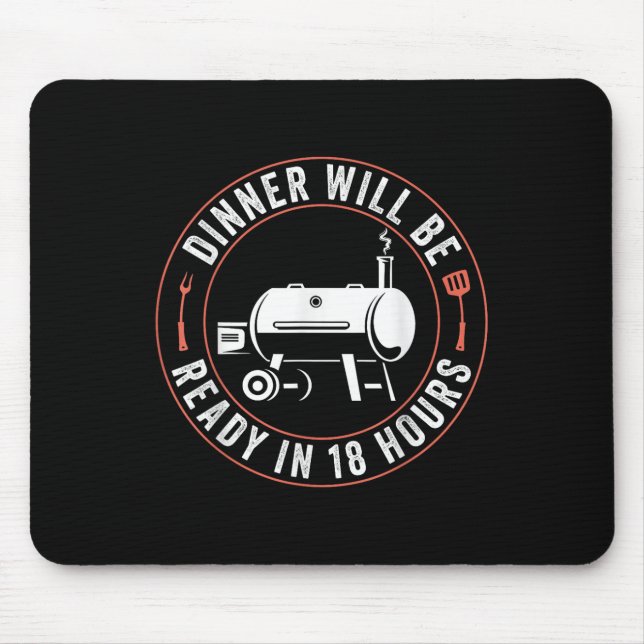 Bbq Dad Funny Smoking Meat Smoker Barbecue Dad App Mouse Mat (Front)