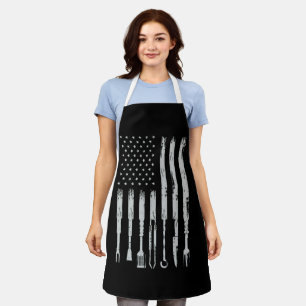 BBQ Design Smoking Barbecue USA Flag Apron