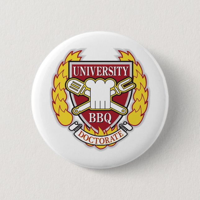 BBQ Doctorate 6 Cm Round Badge (Front)