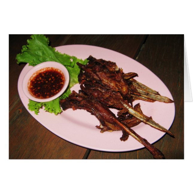 BBQ Duck Beaks ... Thai Asian Street Food Card (Front Horizontal)