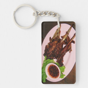 BBQ Duck Beaks ... Thai Asian Street Food Key Ring