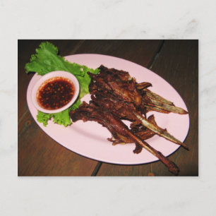 BBQ Duck Beaks ... Thai Asian Street Food Postcard