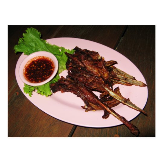 BBQ Duck Beaks ... Thai Asian Street Food Postcard