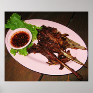 BBQ Duck Beaks ... Thai Asian Street Food Poster