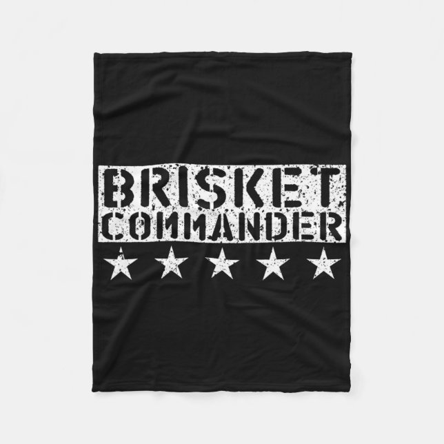 [bbq Dude] Brisket Commander Bbq Shirt  Fleece Blanket (Front)