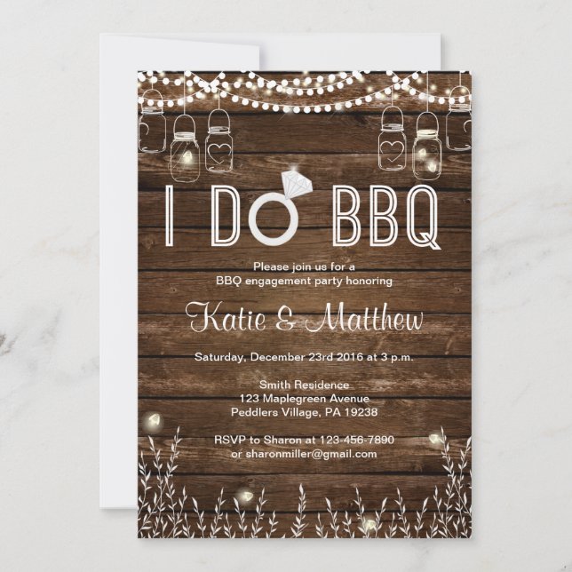 BBQ Engagement Party Invitations (Front)