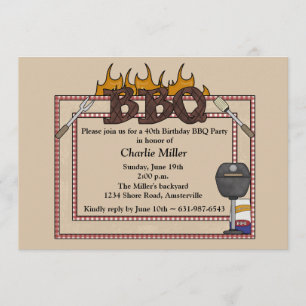 BBQ Frame - Birthday Party Invitation