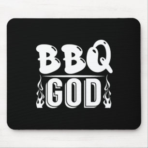 Bbq God Grill Barbecue Enthusiast Mouse Mat