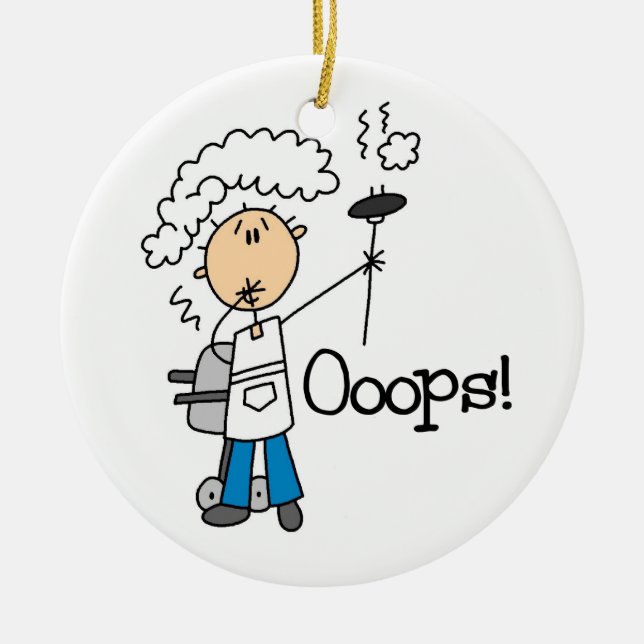 BBQ Gone Bad Ceramic Tree Decoration (Front)