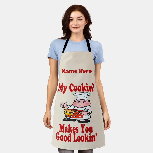 BBQ, Good Lookin, add text, Apron (Worn)