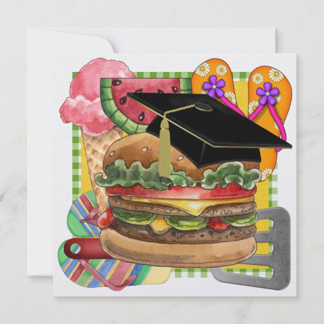 BBQ - Graduation / Every Day ! SRF Invitation (Front)