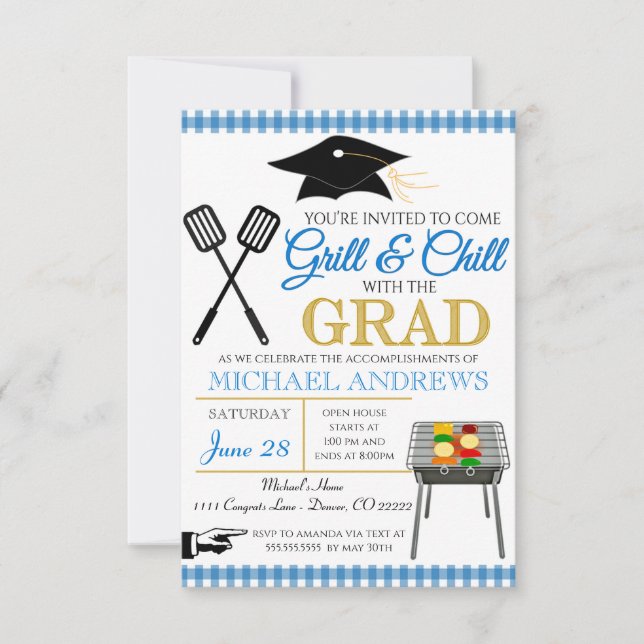 BBQ Graduation Invitation (Front)