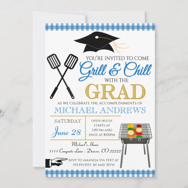 BBQ Graduation Invitation (Front)
