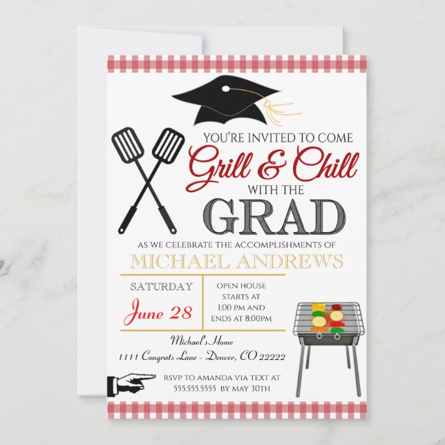 BBQ Graduation Invitation (Front)