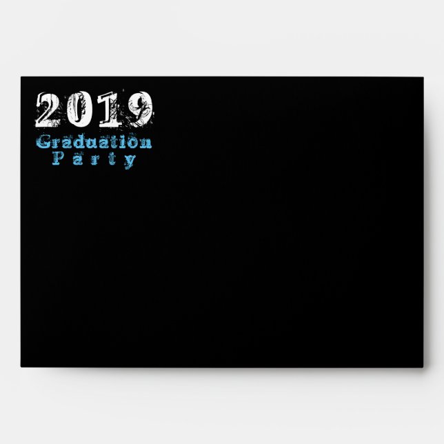 BBQ Graduation Party Blk Return Address Printed Envelope (Front)
