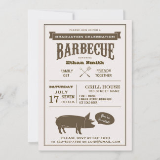 BBQ Graduation Party or Any Celebration Party Invitation