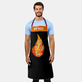 BBQ Grill Apron, Personalised Pit Boss Funny Gift Apron