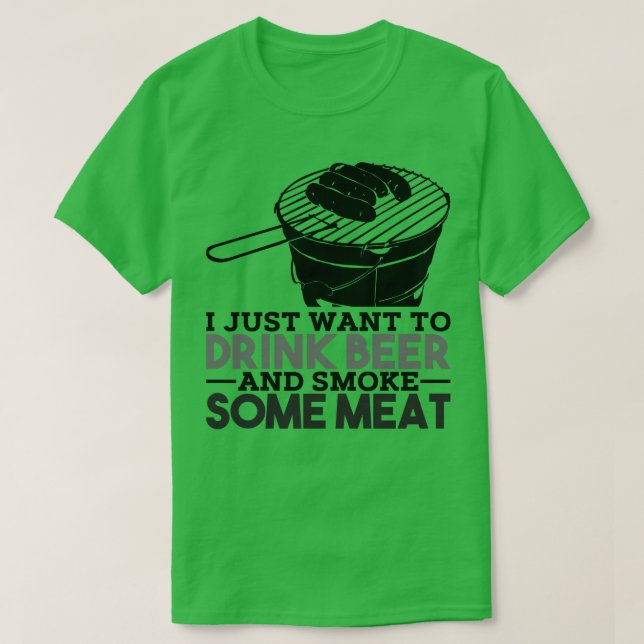BBQ Grill Beer Saying T-Shirt (Design Front)