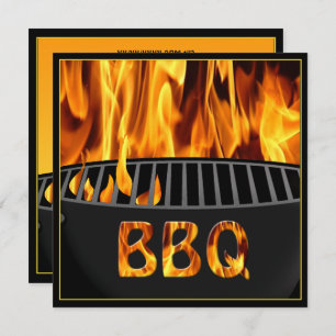 BBQ Grill Flaming Hot Invitation