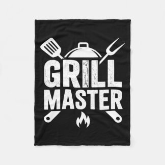 Bbq Grill Master Backyard Barbecue Smoke King 1 Fleece Blanket