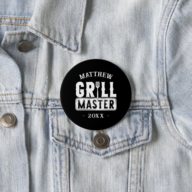  BBQ Grill Master Personalised Best Dad Father's   7.5 Cm Round Badge (In Situ)