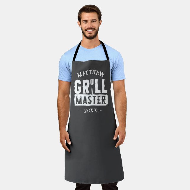  BBQ Grill Master Personalised Best Dad Father's   Apron (Worn)