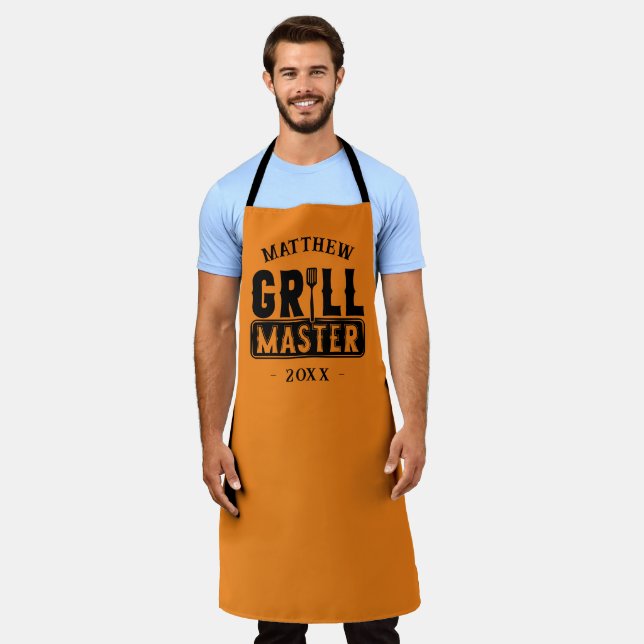  BBQ Grill Master Personalised Best Dad Father's   Apron (Worn)