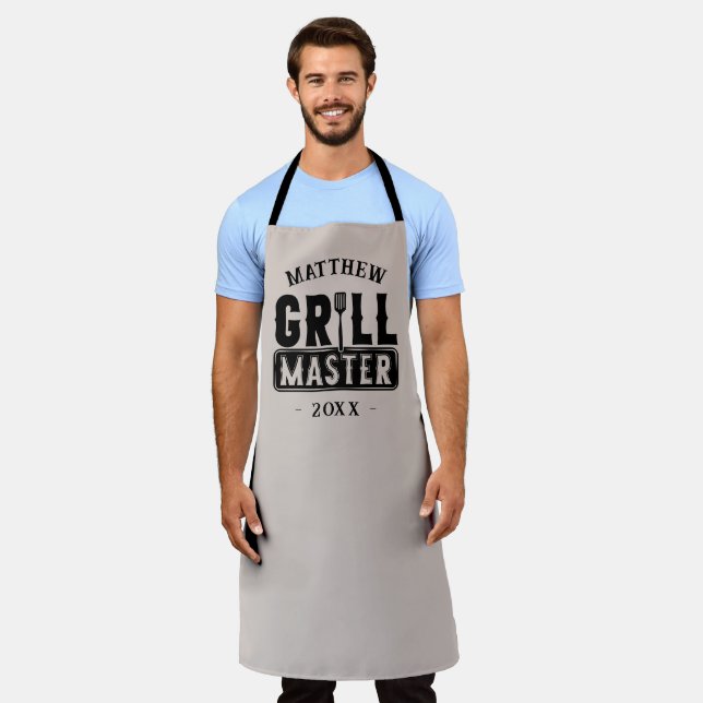  BBQ Grill Master Personalised Best Dad Father's   Apron (Worn)