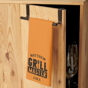  BBQ Grill Master Personalised Best Dad Father's   Tea Towel