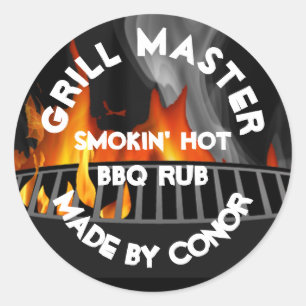 BBQ Grill Rub Smokin Hot 3" Classic Round Sticker