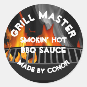 BBQ Grill Sauce Smokin Hot Circle Classic Round Sticker