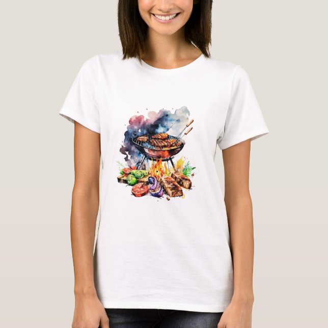 BBQ grill watercolor T-Shirt (Front)