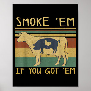 BBQ Grilling Funny Meat Smoker Foodie Lover Poster