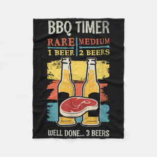 Bbq Grilling Vintage Funny Cooking Meat Grill Barb Fleece Blanket