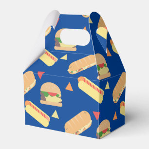 BBQ Hot Dog Burger Food Sandwich Party Blue Favour Box